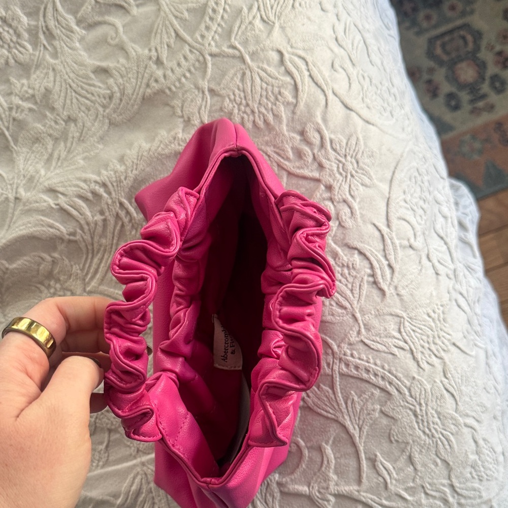 Abercrombie & Fitch Hot Pink Ruched Handle Mini Bag - Picture 3 of 5